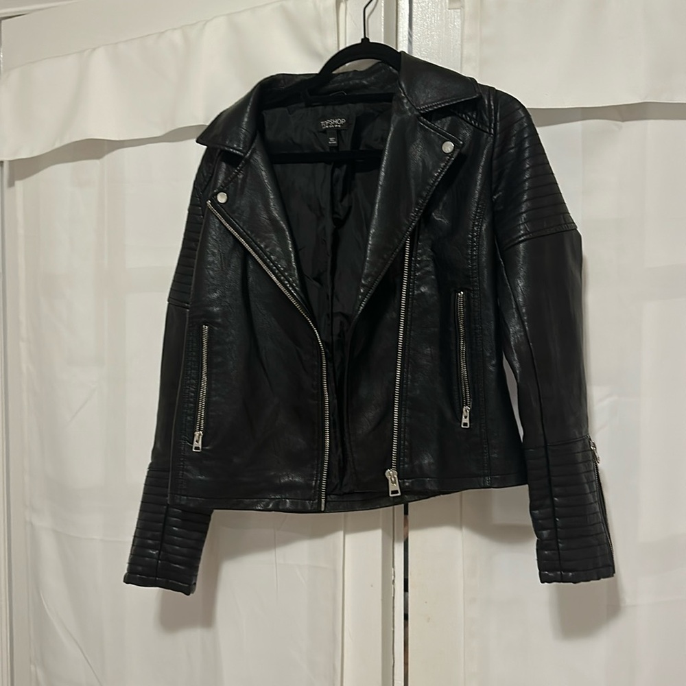 Topshop leather jacket size 6